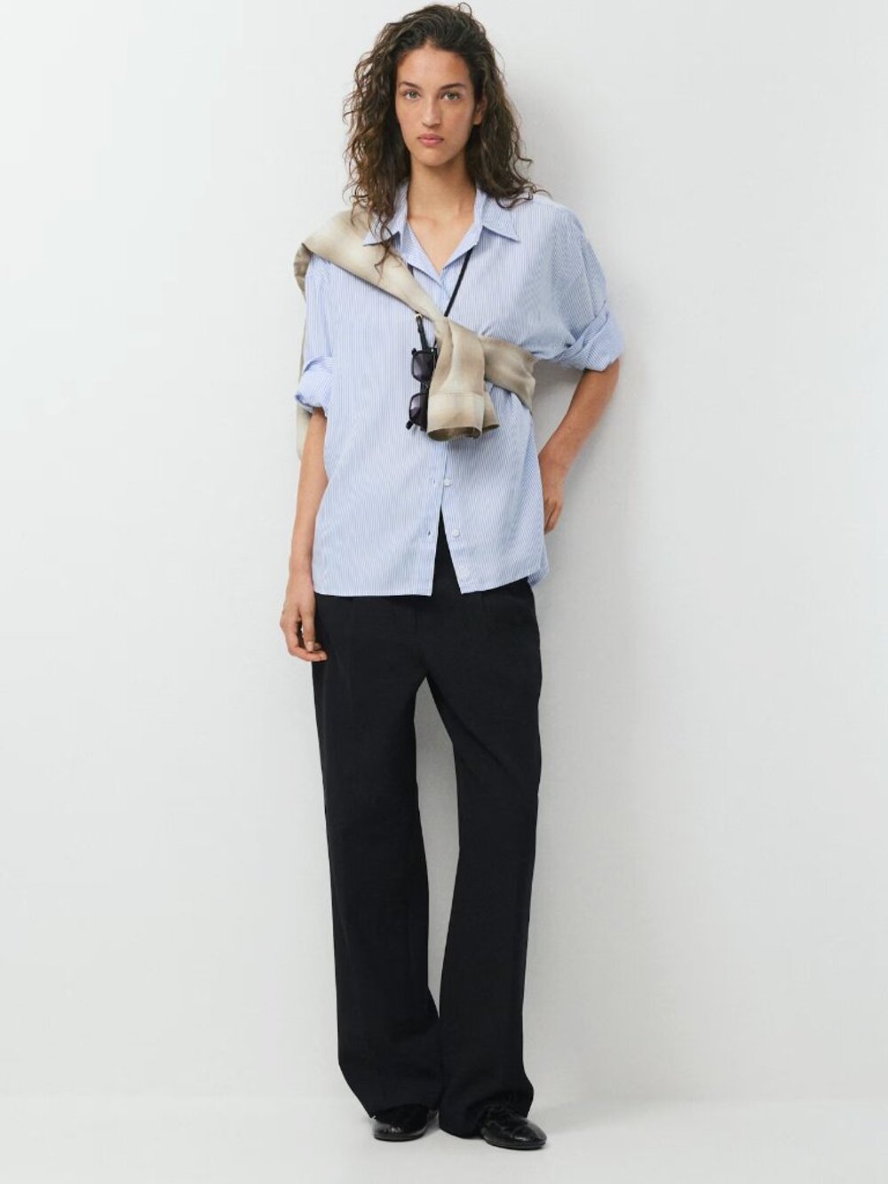 Aritzia Babaton Archive Shirt Oversized drapey twill button-up shirt size
